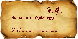 Hartstein Györgyi névjegykártya